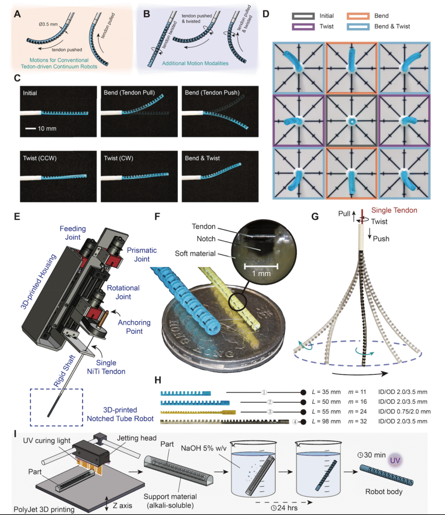 🚀 Nature Communication 2026: Single twistable tendon-driven continuum robots